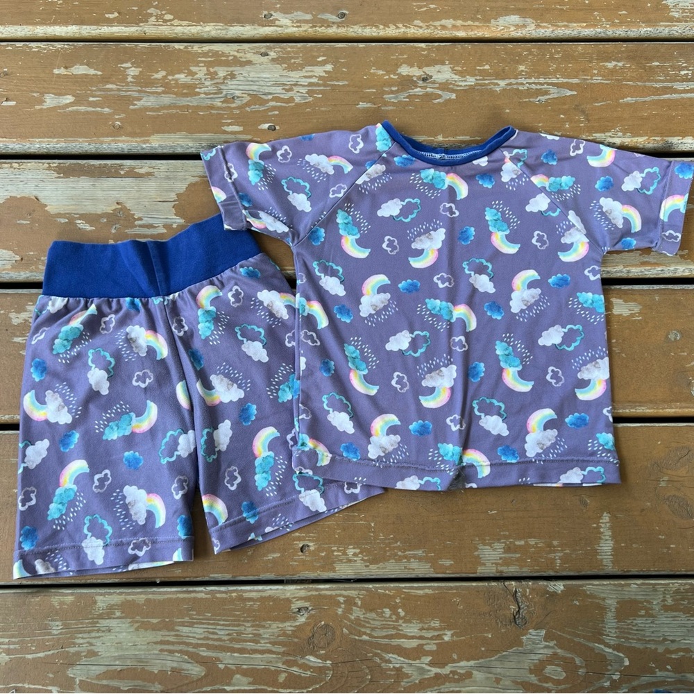 Handmade in Canada Bumblito Rainbow Print 2 Piece Matching Set - Size 4